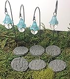 Fairy Garden Miniature Hanging Lanterns and Stepping Stones. 10 Piece Set. Dollhouse,...