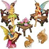 Mood Lab Fairy Garden - Miniature Figurines & Accessories Starter Kit - Fairy Garden...