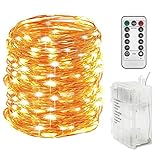 Twinkle Star 300 LED 99 FT Copper Wire String Lights Battery Operated 8 Modes with...