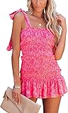 Womens Pink Summer Floral Mini-Dress