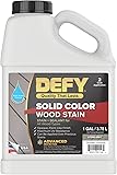 DEFY Solid Color Wood Stain - Stone Gray, 1 Gallon - Long-Lasting Deck Paint for Wood...