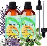 Tea Tree Oil Lavender Oil Essential Oil Set for Diffuser Home Office Bedroom Bathroom...