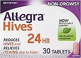 Allegra Hives Non-Drowsy Antihistamine Tablets, 30-Count, 24HR Hives Reduction & Itch...