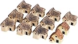 ARTIBETTER 12 Pcs Cottages Miniature Fairy Stone House Miniature Ornament Fairy House...