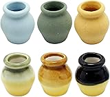 Miniature Terracotta Pots, 6 Pieces Mini Ceramic Clay Flower Pots Pottery Planter for...