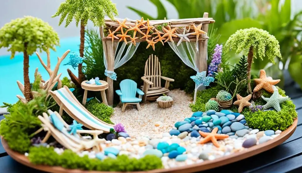 Coastal fairy garden themes